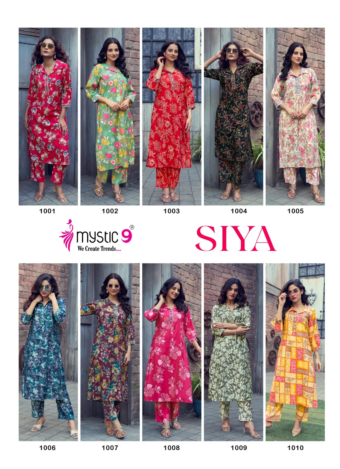 Siya Vol 1 By Mystic 9 Roman Silk Co Ord Set Kurti With Bottom Exporters In India